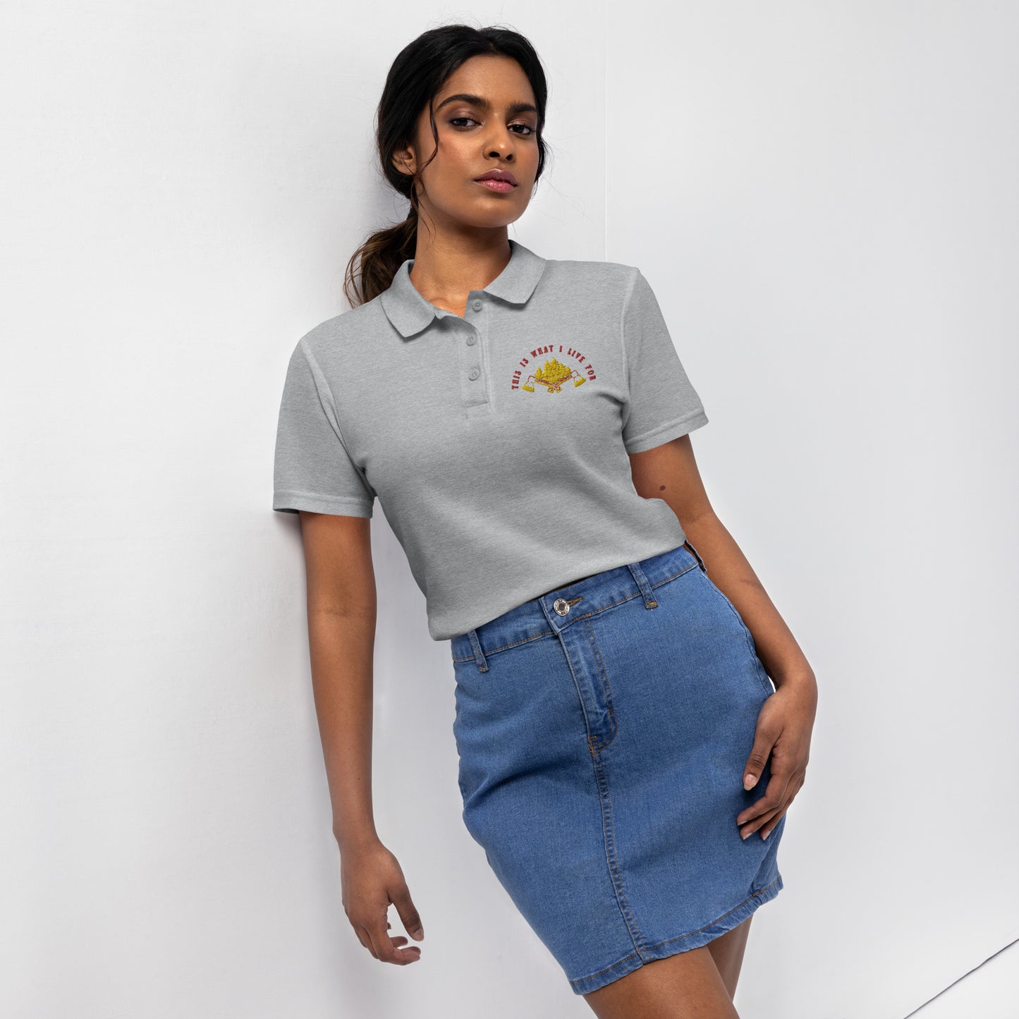 This is What I Live For Women’s pique polo shirt (Axe)