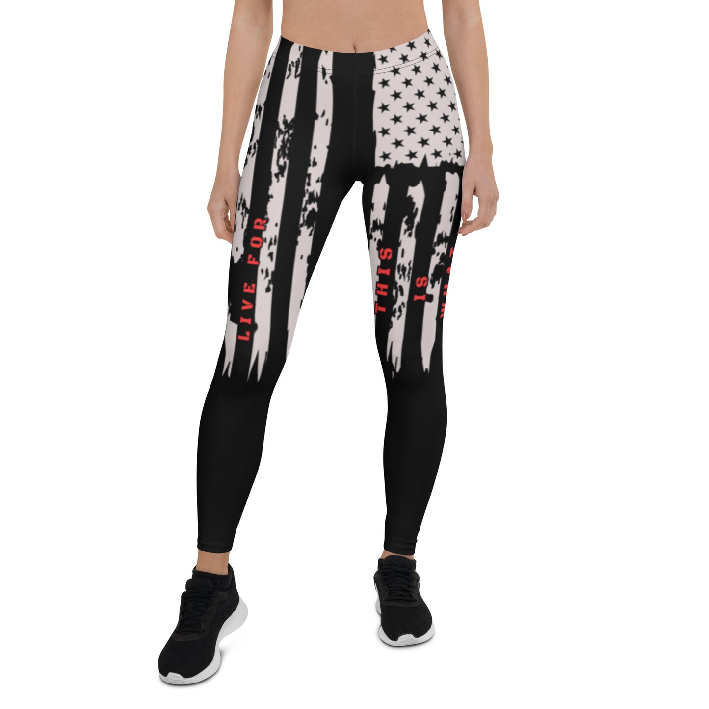 This is What I Live For Leggings (Flag) Blk
