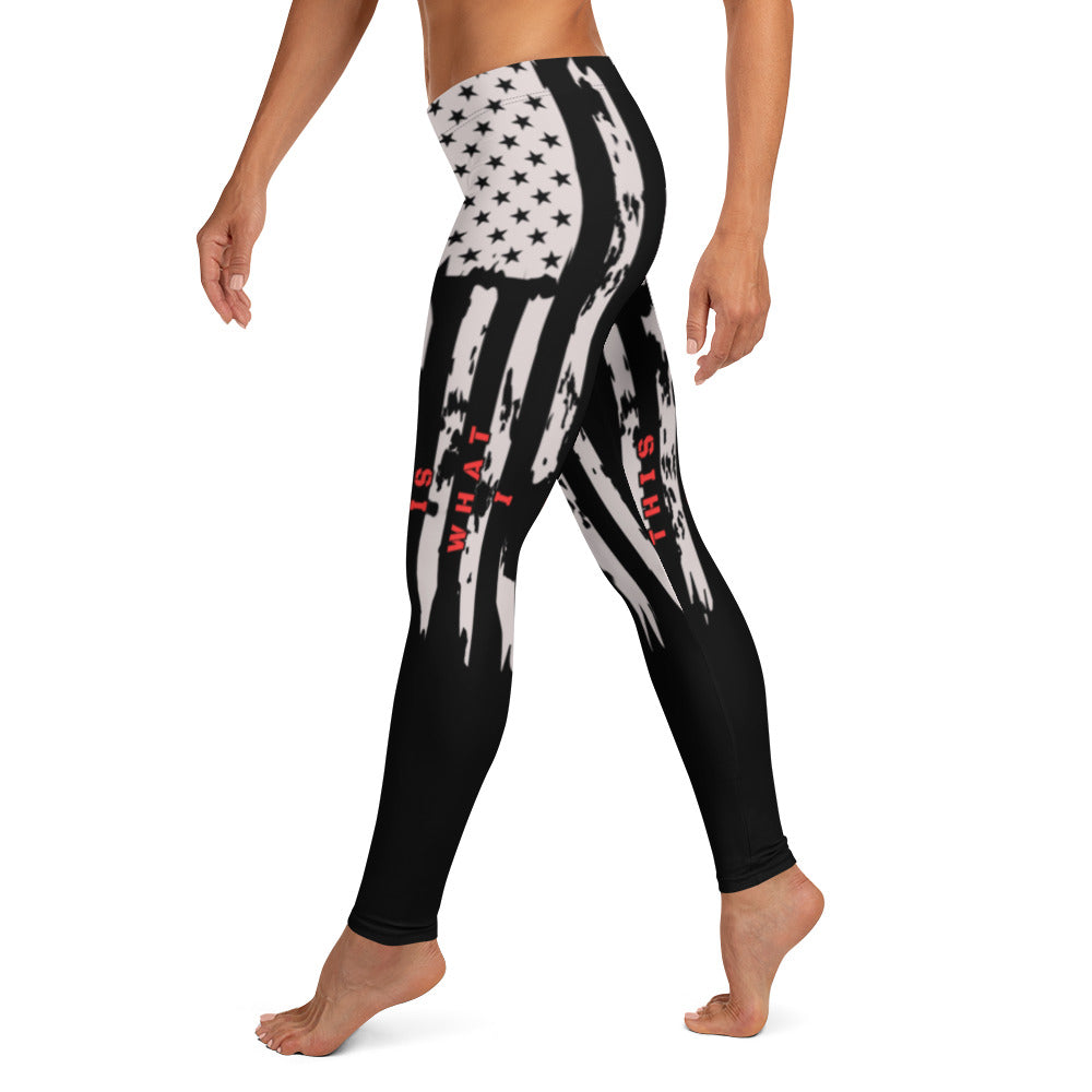 This is What I Live For Leggings (Flag) Blk