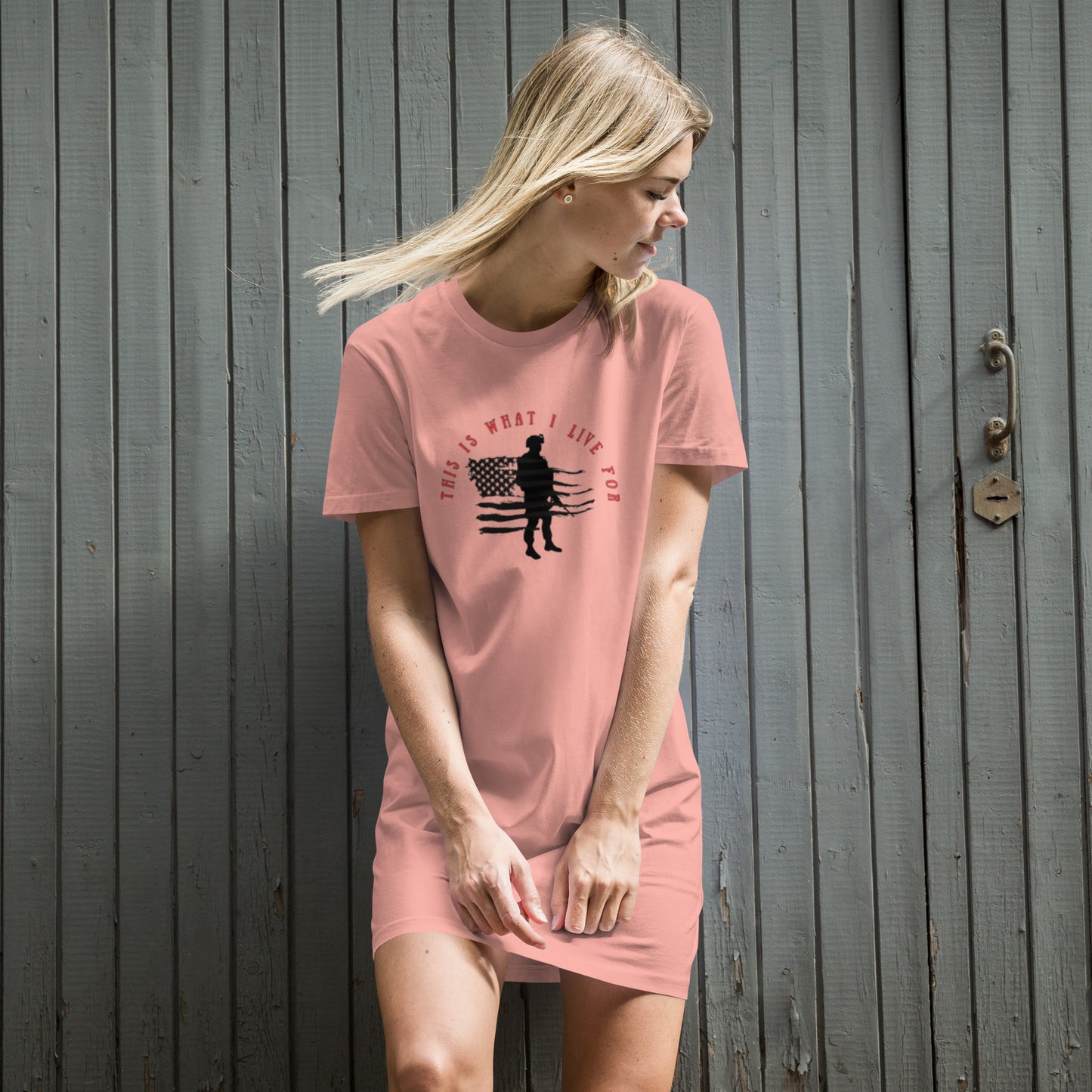 This is What I Live For Cotton t-shirt dress (military)
