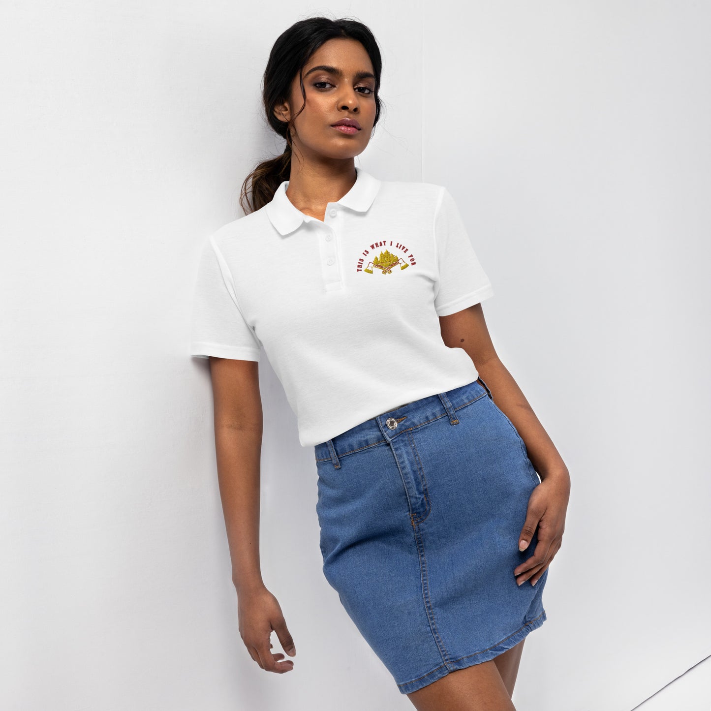 This is What I Live For Women’s pique polo shirt (Axe)